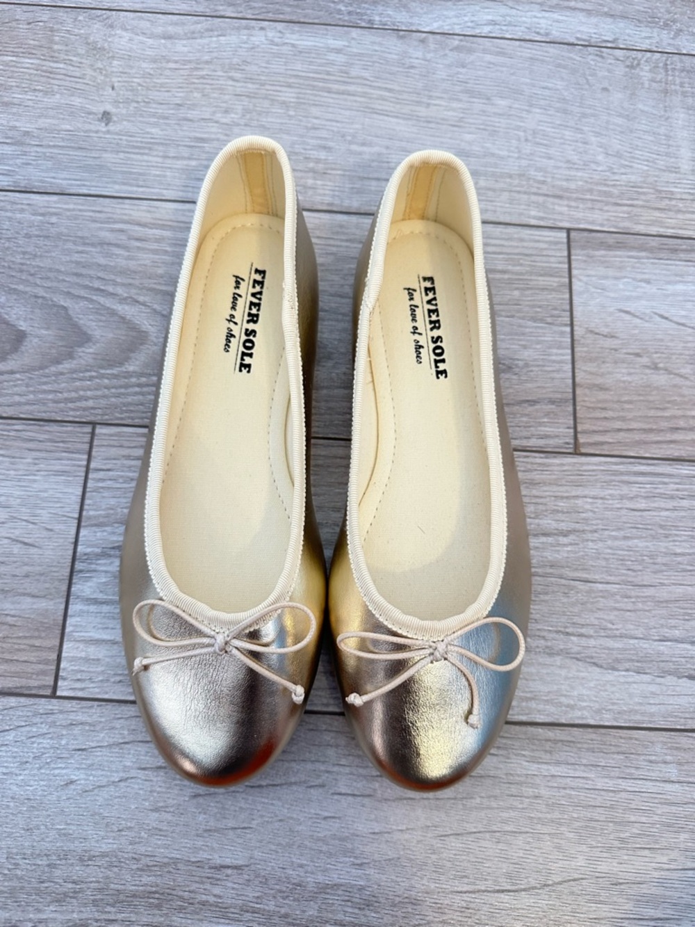 Women's Metallic Gold Ballet Flats